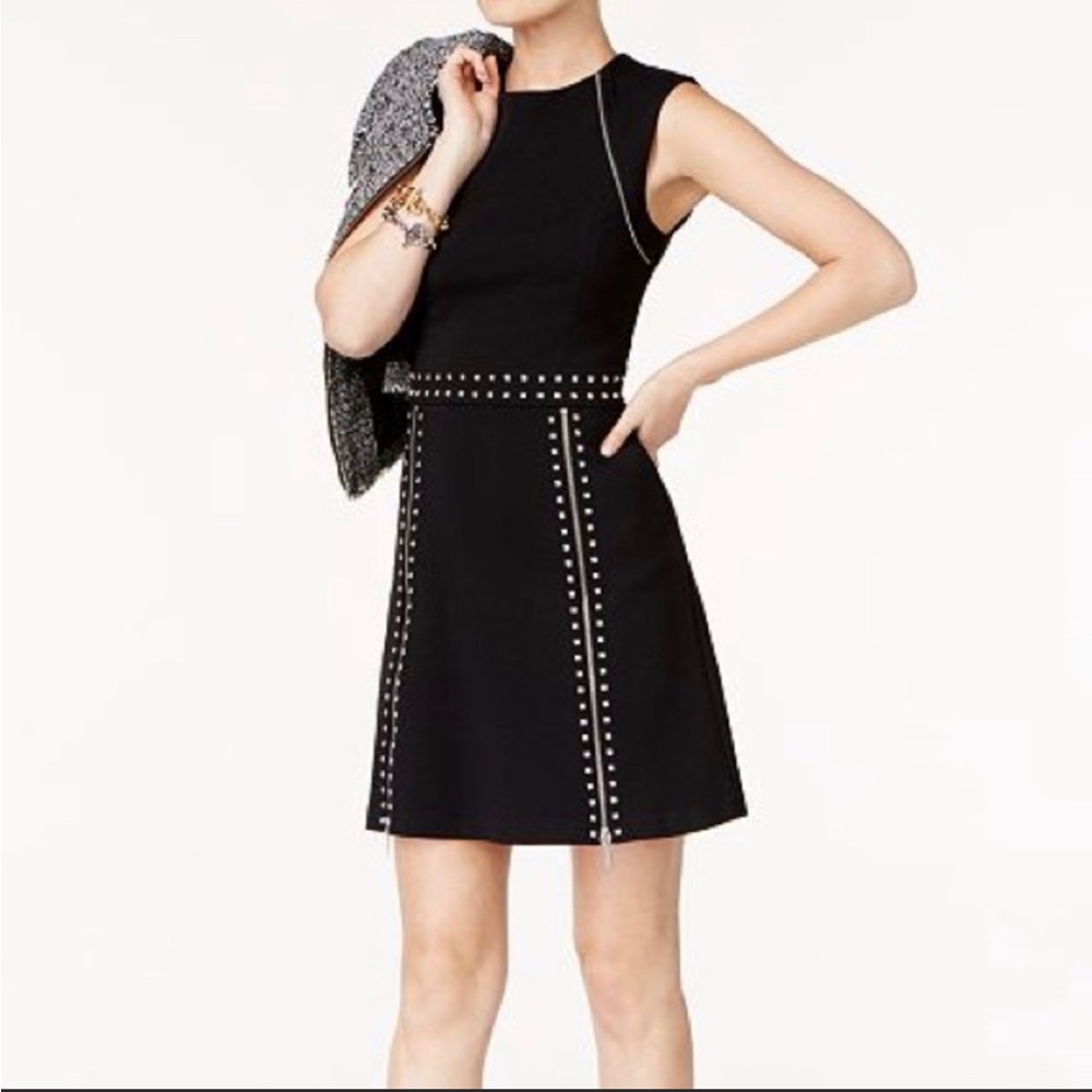 Michael Kors black studded zipper dress